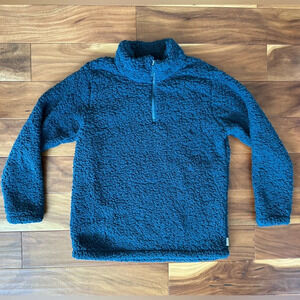 Eddie Bauer Teal Sherpa Quarter Zip Pullover Women’s Medium